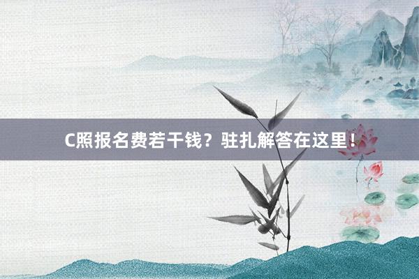 C照报名费若干钱？驻扎解答在这里！